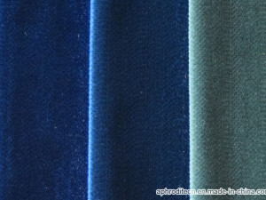 Changed Two Tone Cation Polyester Upholstery Velour Curtain Fabric